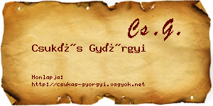 Csukás Györgyi névjegykártya